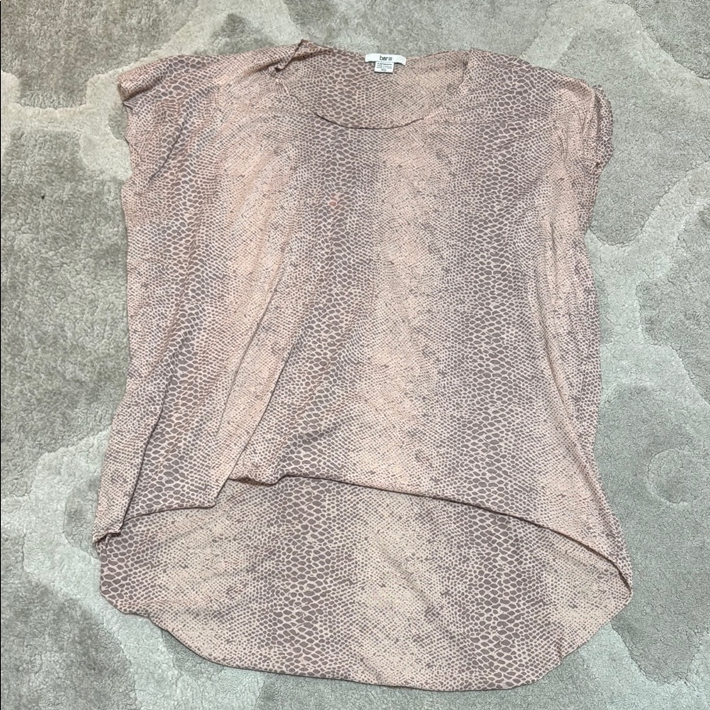 Bar III Pink Cap Sleeve Asymmetrical Blouse